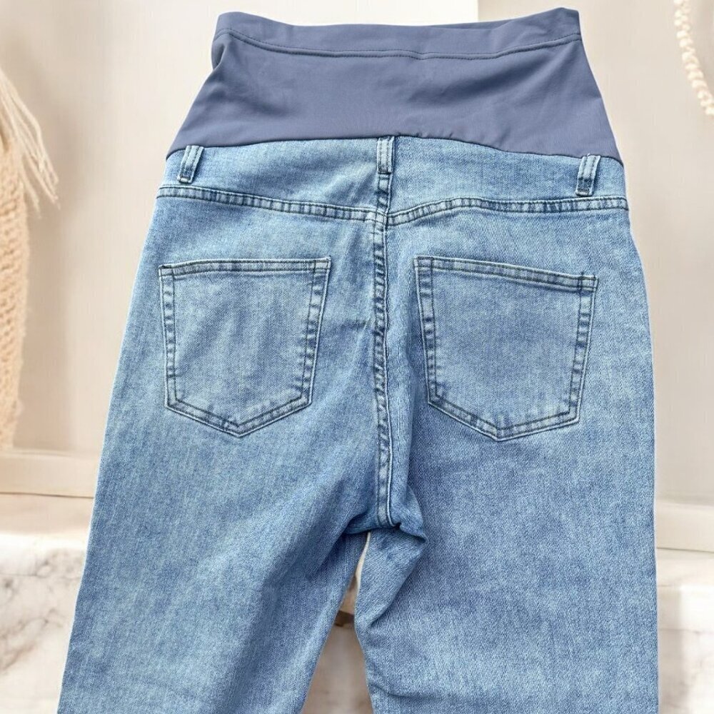 Women's Maternity Jeans Size Small Over Belly Skinny Stretchy Denim Pants Comfy - Picture 12 of 14